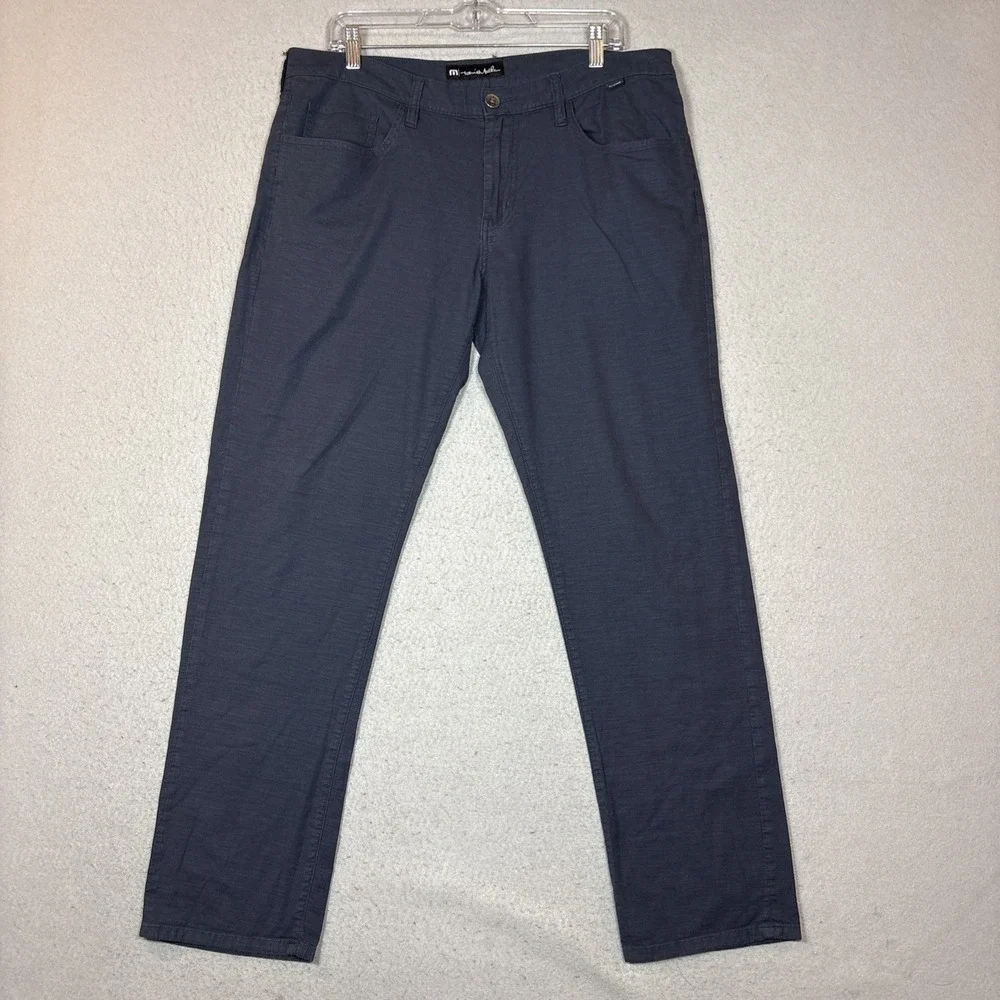 Travis Mathew Pants Mens 34x31 Blue Performance 5-Pocket Golf Stretch